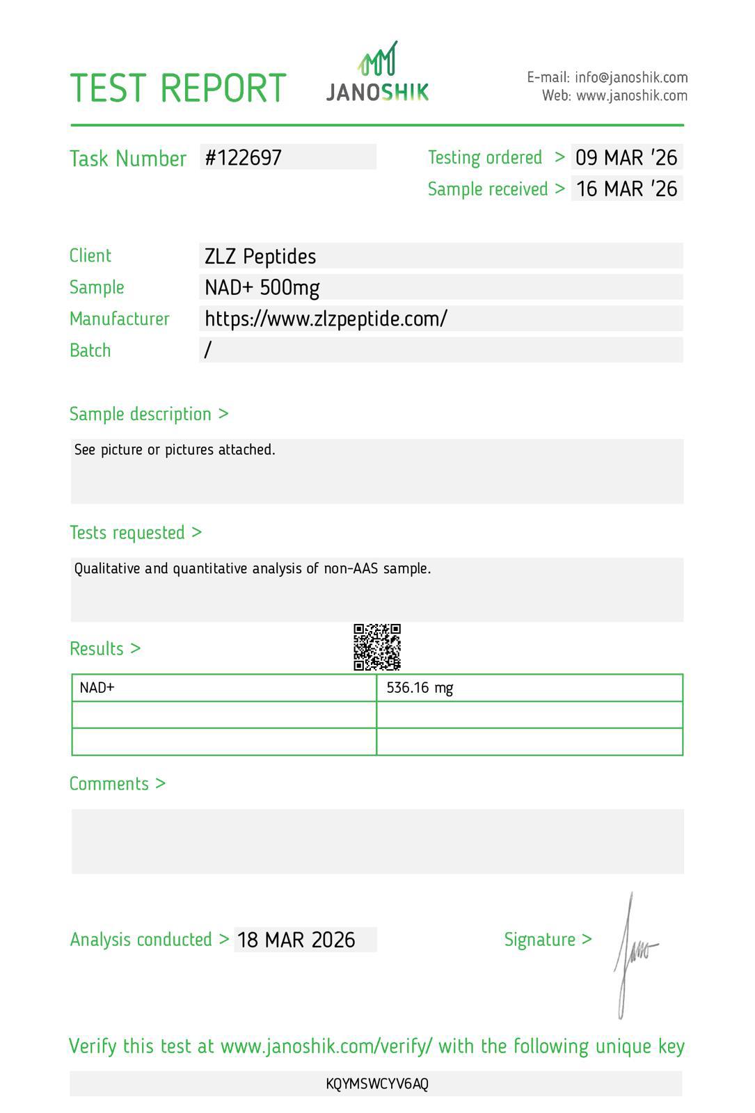 NAD+ COA #122697